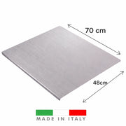 Spianatoia Tagliere in Acciaio Inox 304 per Impastare, con Tappeto Antiscivolo Omaggio 70x48 cm