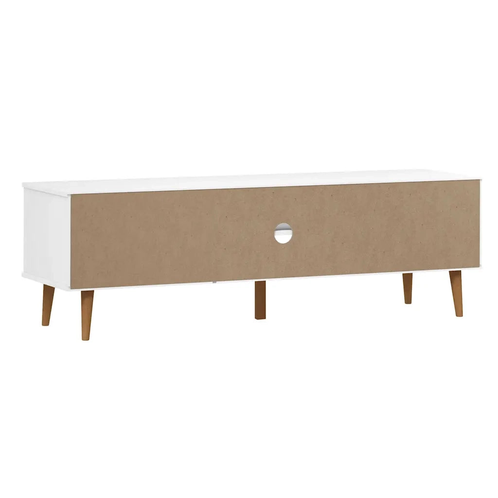 Mobile TV MOLDE Bianca 158x40x49 cm in Legno Massello di Pino 350535