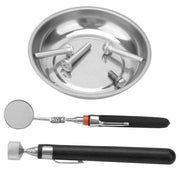Trade Shop - Vassoio Vaschetta Piatto Magnetico Con Calamita E Specchietto Telescopico 3pz -