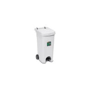 Bidone carellato stefanplast 25604 urban eco system con pedale bianco