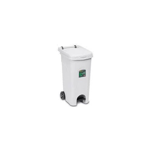 Bidone carellato stefanplast 25604 urban eco system con pedale bianco