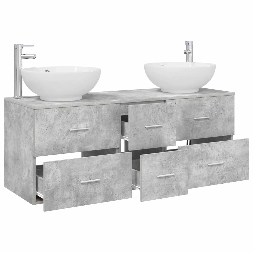 Set di mobili per il bagno 3 pz Grigio Cemento 3405910