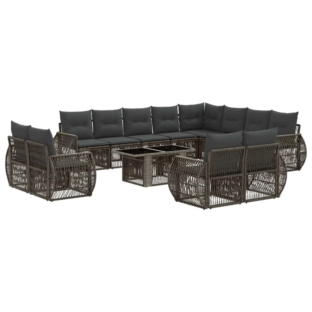 Set Divano da Giardino 13 pz Grigio e Grigio Scuro polyrattan 3437027