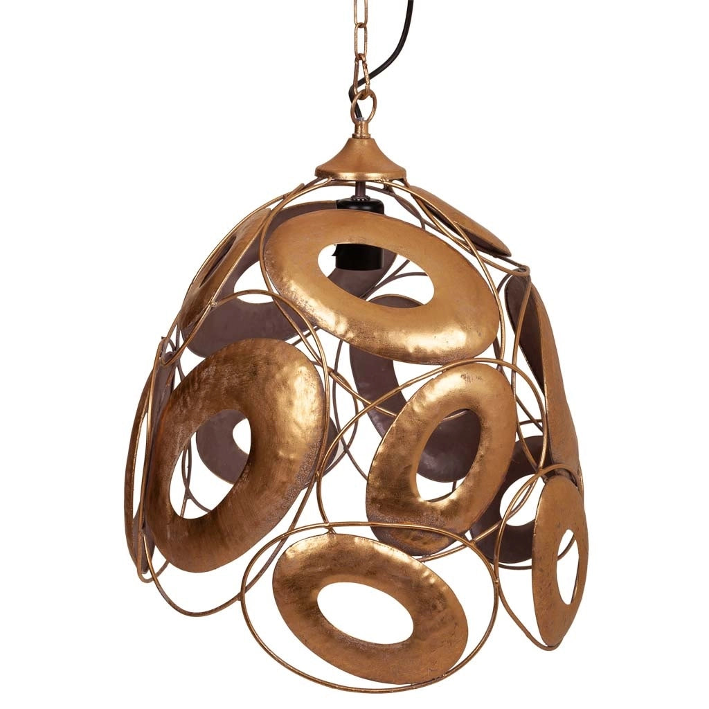 Plafoniera in metallo dorato 41x40x46,5/102h