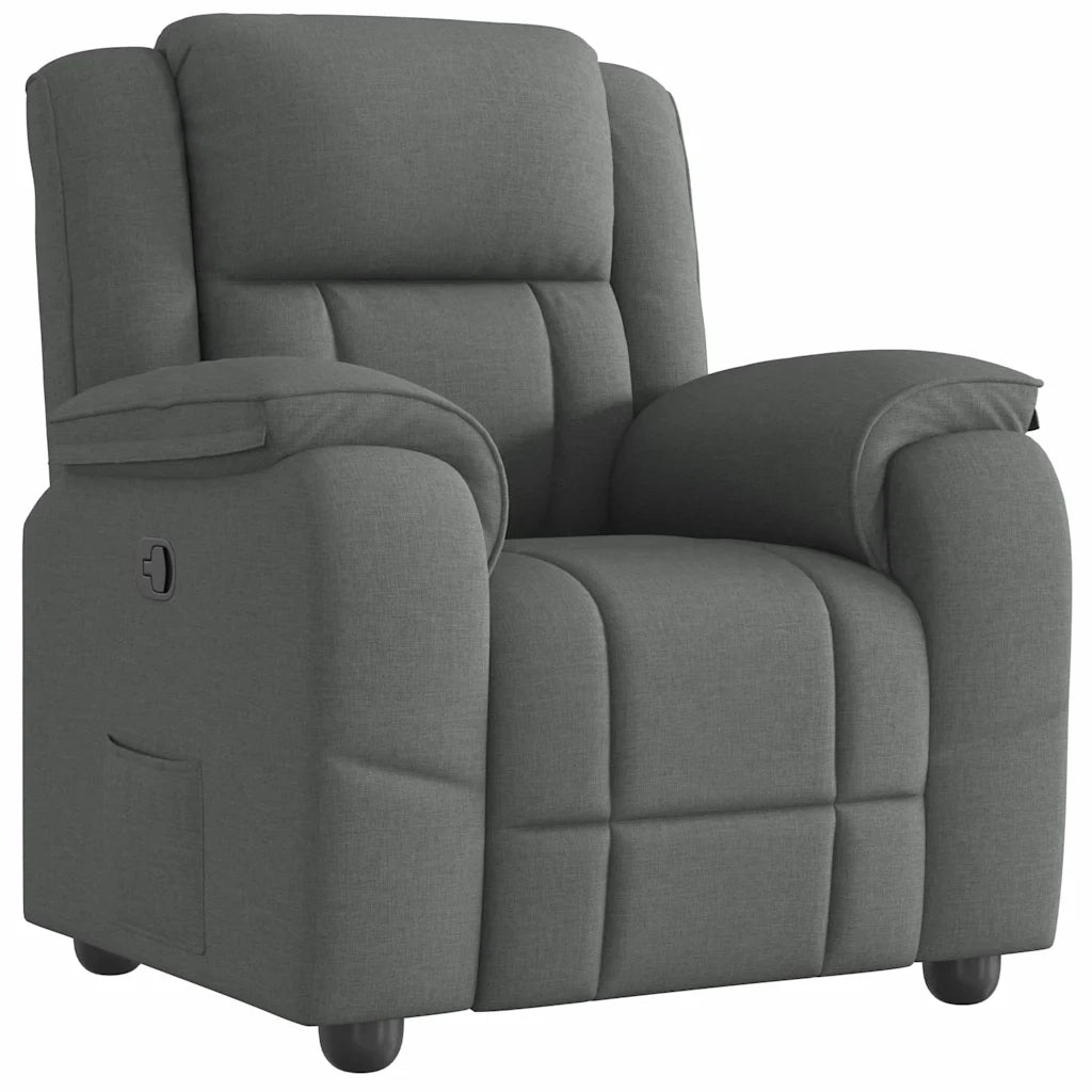 Divano Sedia-Poltrona Reclinabile in Tessuto Grigio Scuro 237212