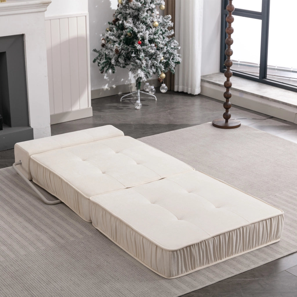 Divano letto modulare - con funzione letto e configurazione flessibile - in schiuma e molle - bianco