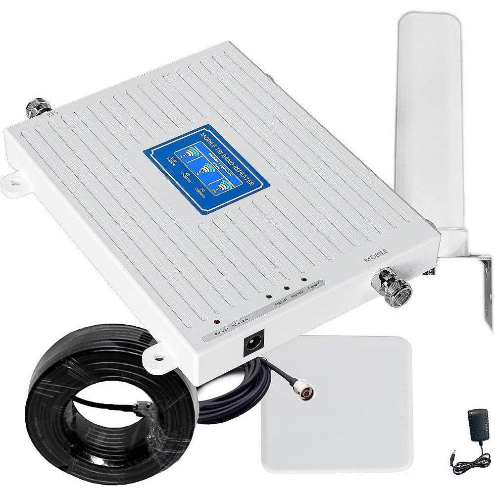 Trade Shop - Set Amplificatore Segnale Cellulare 2g 3g 4g Lte 900 1800 2100 Mhz Dcs Wcdma Gsm -