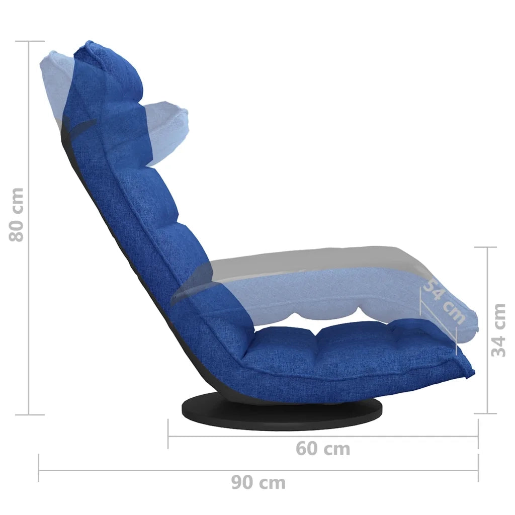 Sedia da Pavimento Girevole Blu in Tessuto CFW4742917