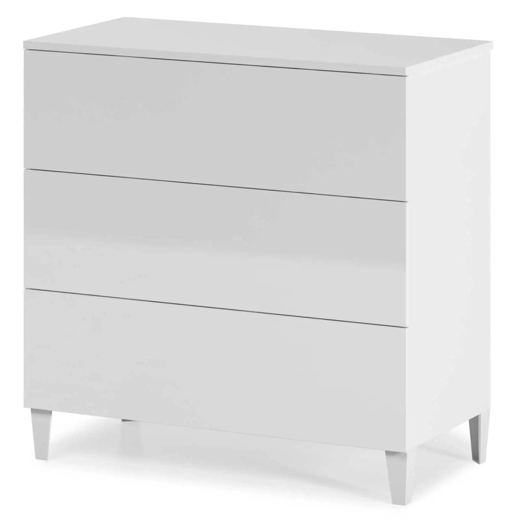 Cassettiera Loft 3 cassetti bianco lucido 80x40x80h
