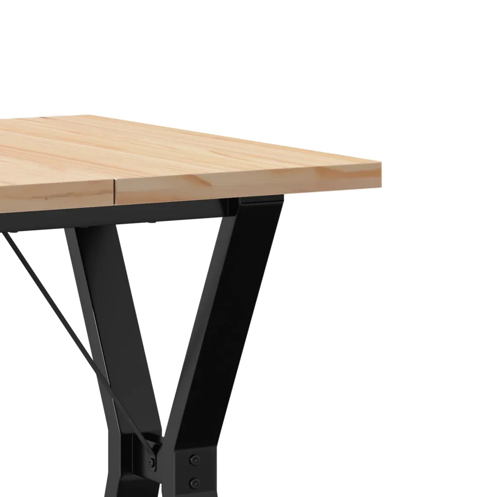 Tavolo da Pranzo Telaio a Y 60x60x75,5 cm Legno Pino e Acciaio