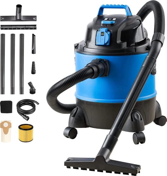 Aspiratore di costruzione Senza Sacchetto - Tuttoaspiratore con accessori - Aspiratore d'acqua con serbatoio da 20 litri - Aspiratore - Con filtro d'acqua e funzione di aspirazione - 1250 Watt - Per la pulizia interna ed esterna