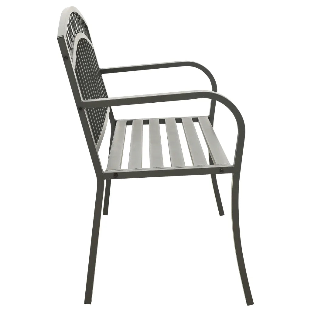 Panchina da Giardino | Panca da Giardino Grigia 120 cm Acciaio