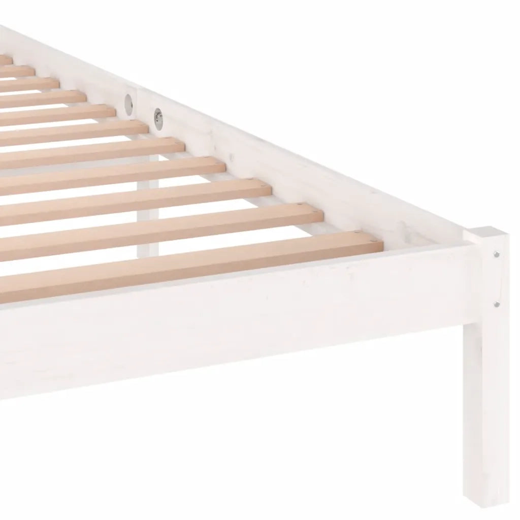Giroletto-Struttura Letto in Legno Massello di Pino 140x200 cm Bianco