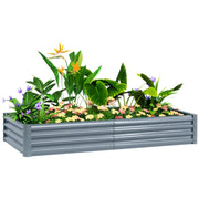 Letto da Giardino Rialzato ¨C Zephmum ¨C Grigio Argento Acciaio Galvanizzato 180x90x30 cm