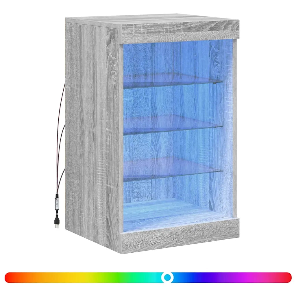 Credenza con Luci LED Grigio Sonoma 41x37x67 cm 836726