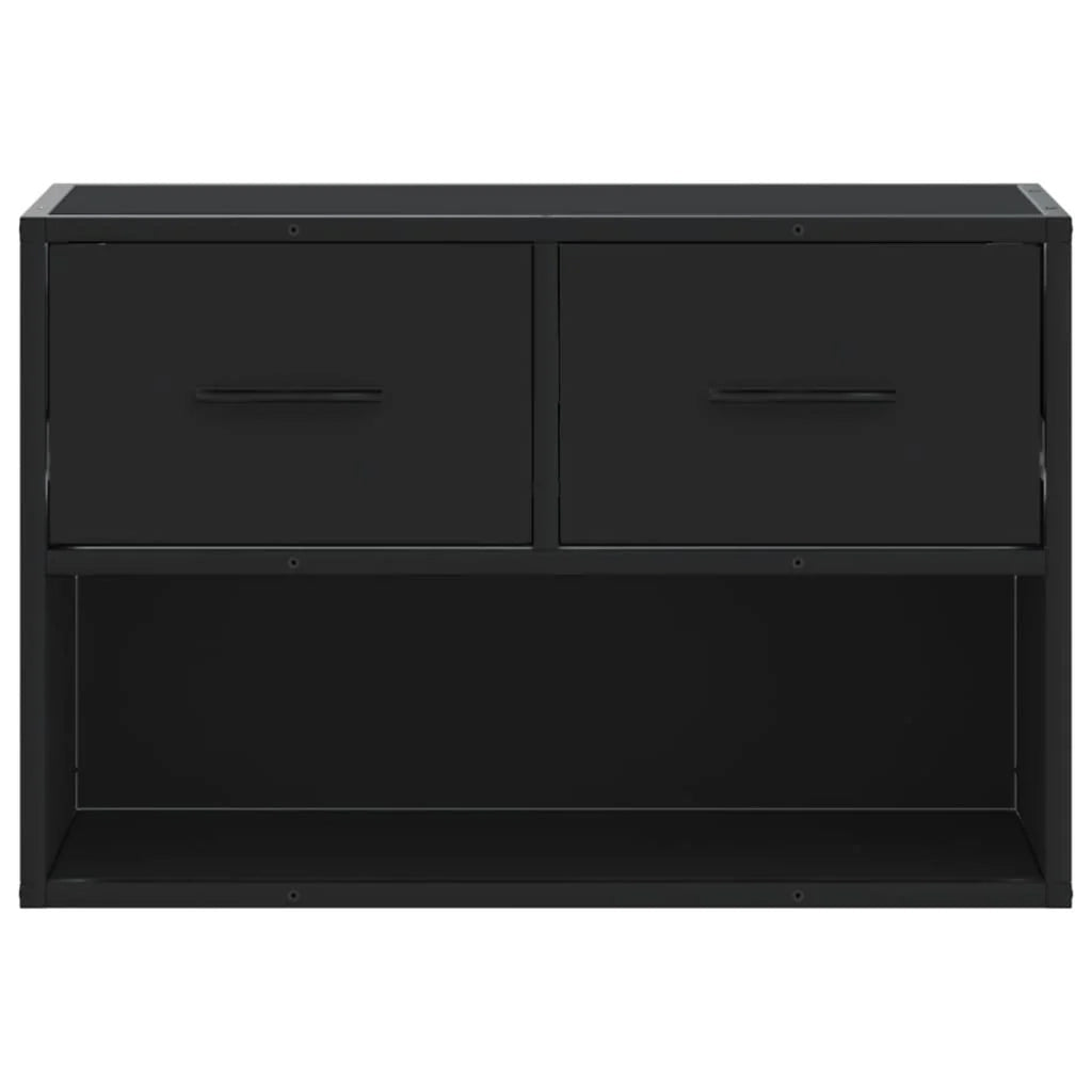 Mobile TV multimediale mensola TV credenza mobile TV sala da pranzo soggiorno camera da letto 60 x 31 x 39,5 cm legno ingegnerizzato e metallo nero 02_0026132