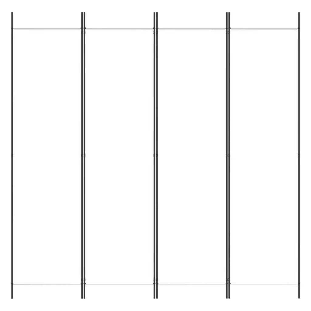 Divisorio Ambienti | Divider per stanze | Paravento a 4 Pannelli Bianco 200x200 cm Tessuto