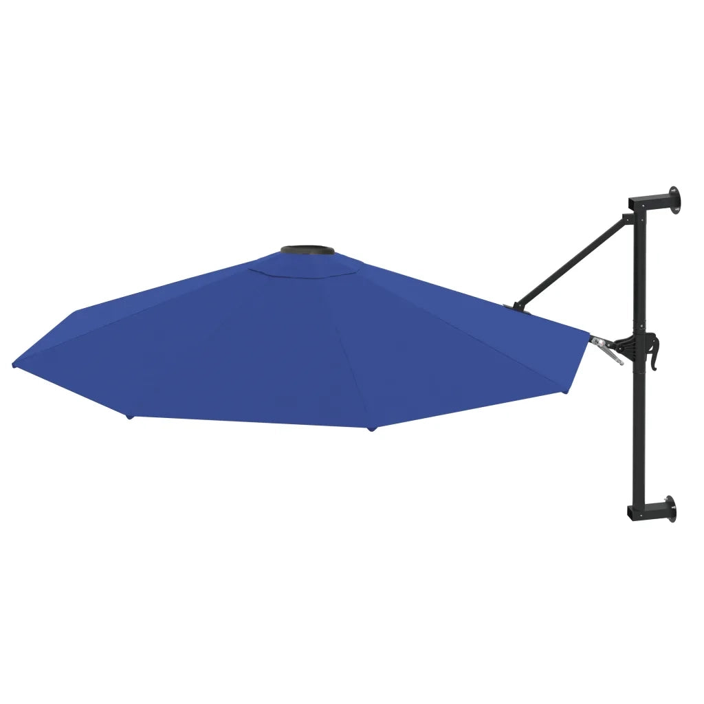 Ombrellone a Muro con Palo in Metallo 300 cm Blu 47301