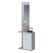 Candiolo, Mobile da Ingresso Specchio Incluso, 61x28x186h cm Grigio Cemento