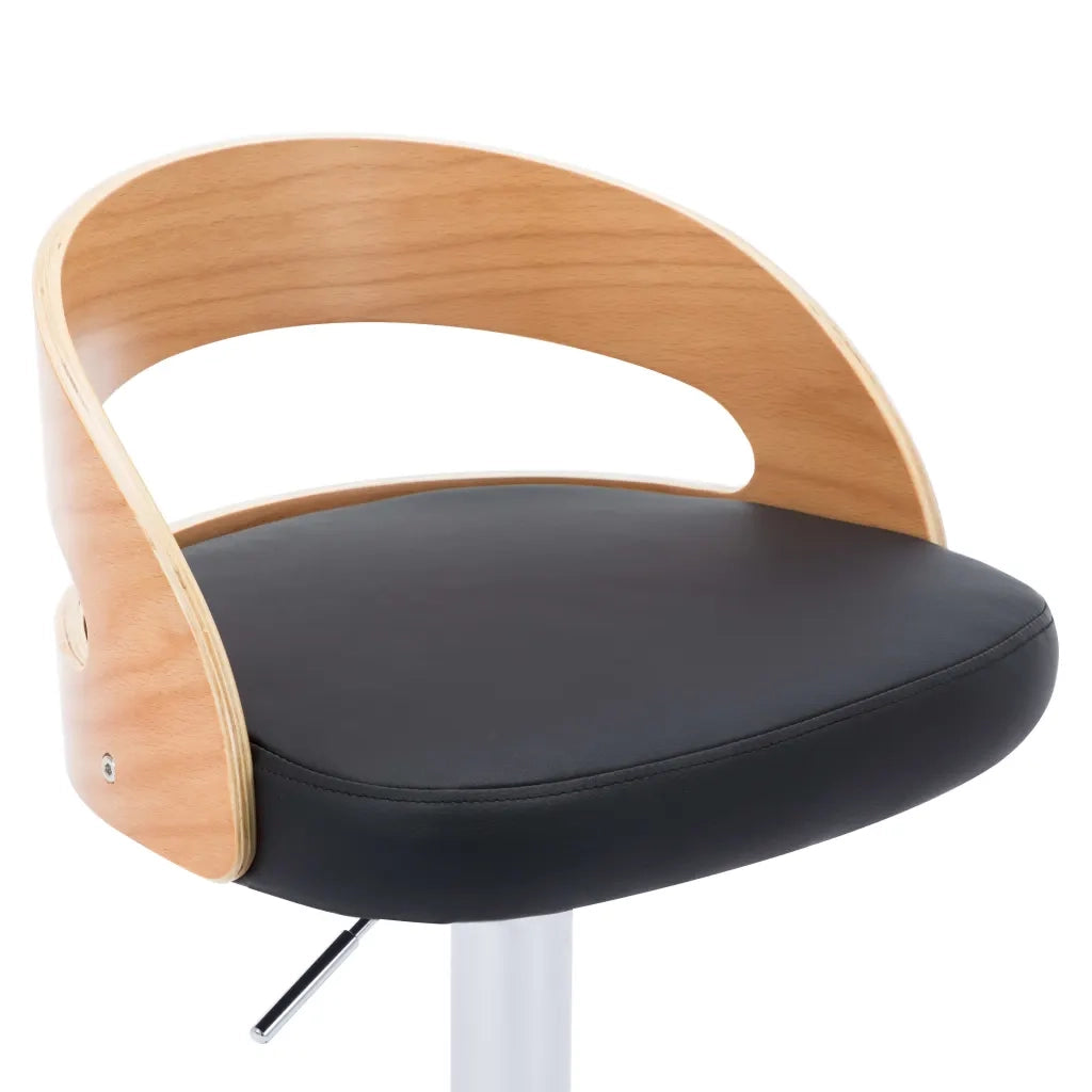 Sgabelli da Bar 2 pz Neri in Similpelle e Legno Curvo 283148