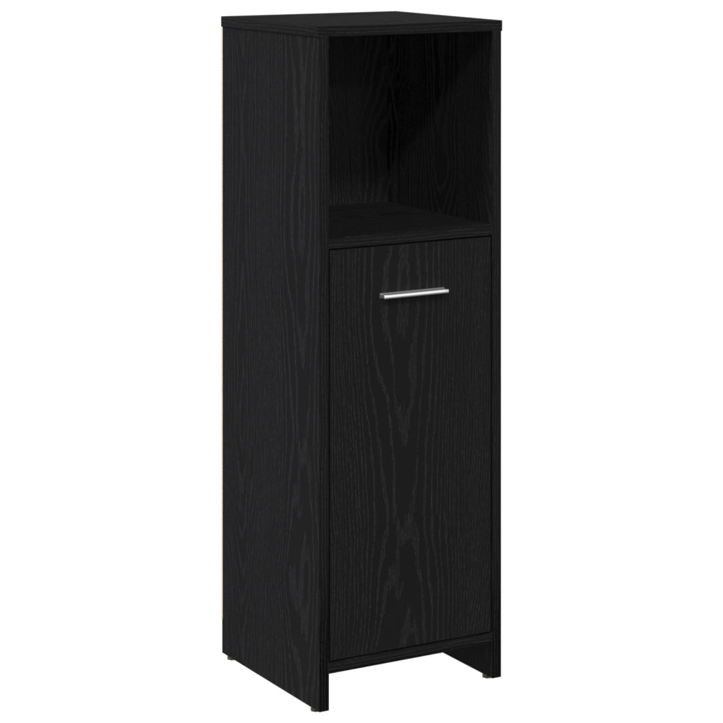 Set mobili bagno 3 pezzi Rovere nero Legno ingegnerizzato