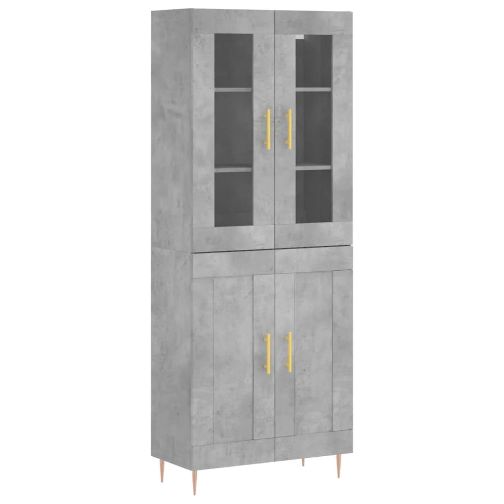 Buffet credenza cassettiera armadio mobile contenitore organizer cucina soggiorno salotto alto 69,5 x 34 x 180 cm legno ingegnerizzato grigio 02_0034570