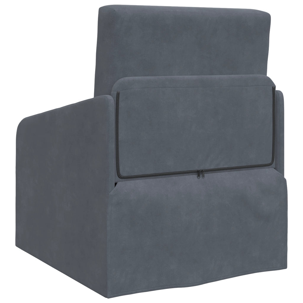 Divano Letto Pieghevole 2-in-1 Grigio Scuro 65x80x83 cm Velluto