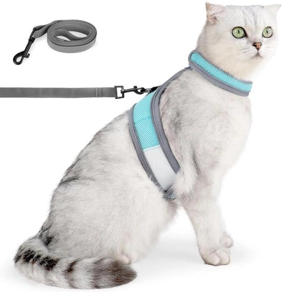 Vestone per Gatti con Leash Anti-Scappamento Adattabile con Cavo Riflettente per Gatti e Conigli