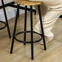 Set da Bar 5 pezzi con Tavolo alto e 4 Sgabelli Stile Industriale, Marrone e Nero