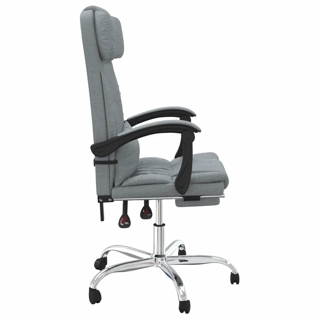 Sedia da Ufficio Massaggio Reclinabile Grigio chiaro in Tessuto cod mxl 9848