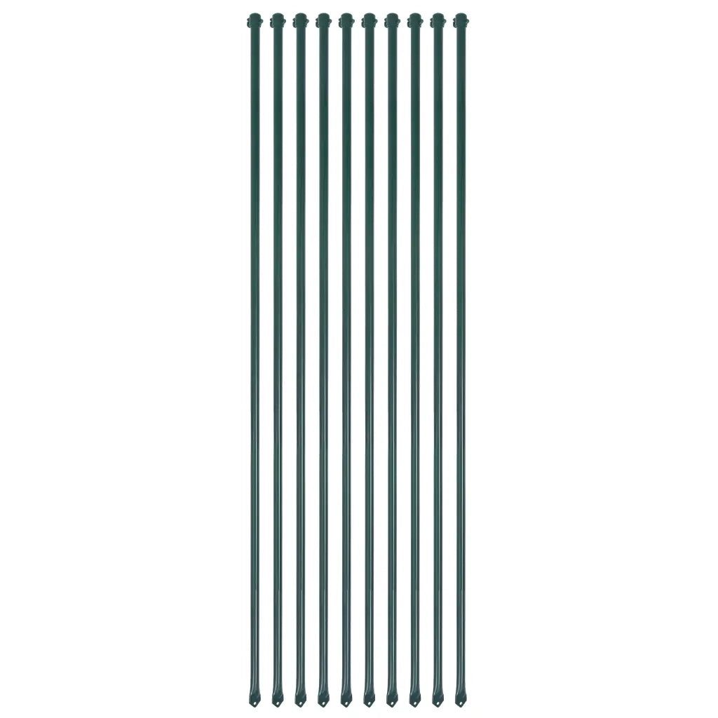 Pali da Giardino 10 pz in Metallo 1,5 m Verdecod mxl 73088