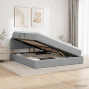 Letto con contenitore e materasso Grigio Chiaro 140 x 190 cm 3458682