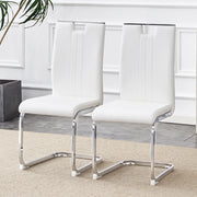 Set 2 Sedie da Pranzo in PU ¨C MINIMAL ¨C Bianche, Design Moderno
