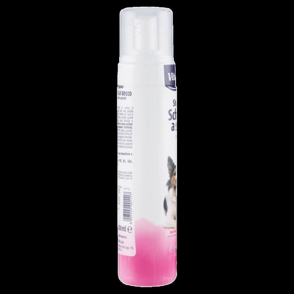 SHAMPOO SCHIUMA A SECCO PROFUMO FLOREALE PER CANI GATTI E CUCCIOLI 200 ML