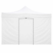 Telo laterale 4,5x2mt bianco impermeabile con porta avvolgibile per gazebo richiudibile