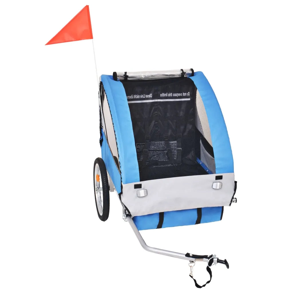 Rimorchio da Bici per Bambini Grigio e Nero 30 kg cod mxl 68403