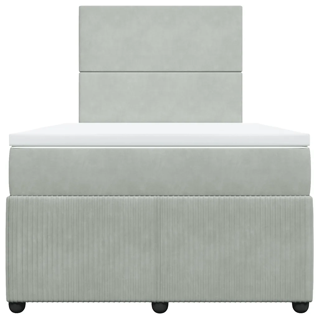 Giroletto a Molle con Materasso Grigio Chiaro 120x190cm Velluto 3292280
