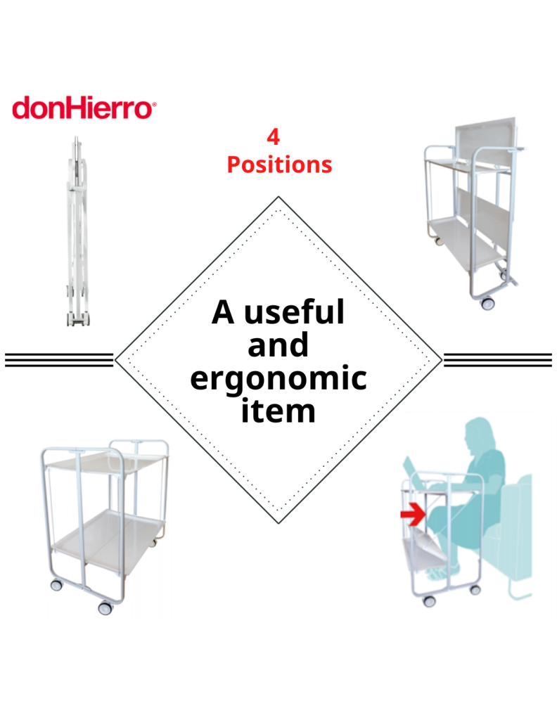 Carrello da cucina pieghevole sabbia con ruote BAUHAUS 2 ripiani