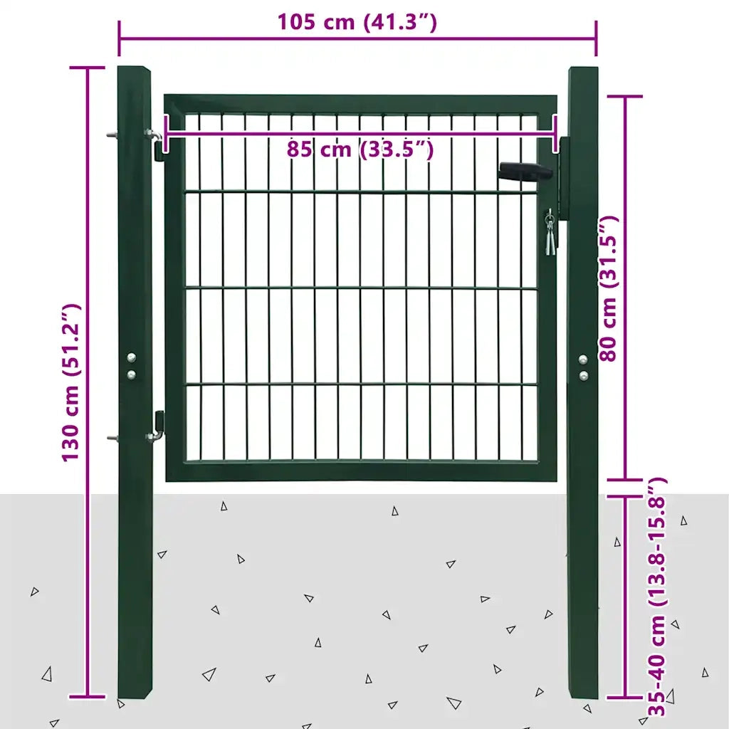 Cancello per Recinzione 2D (Singolo) Verde 100x80 cm CFW2379121