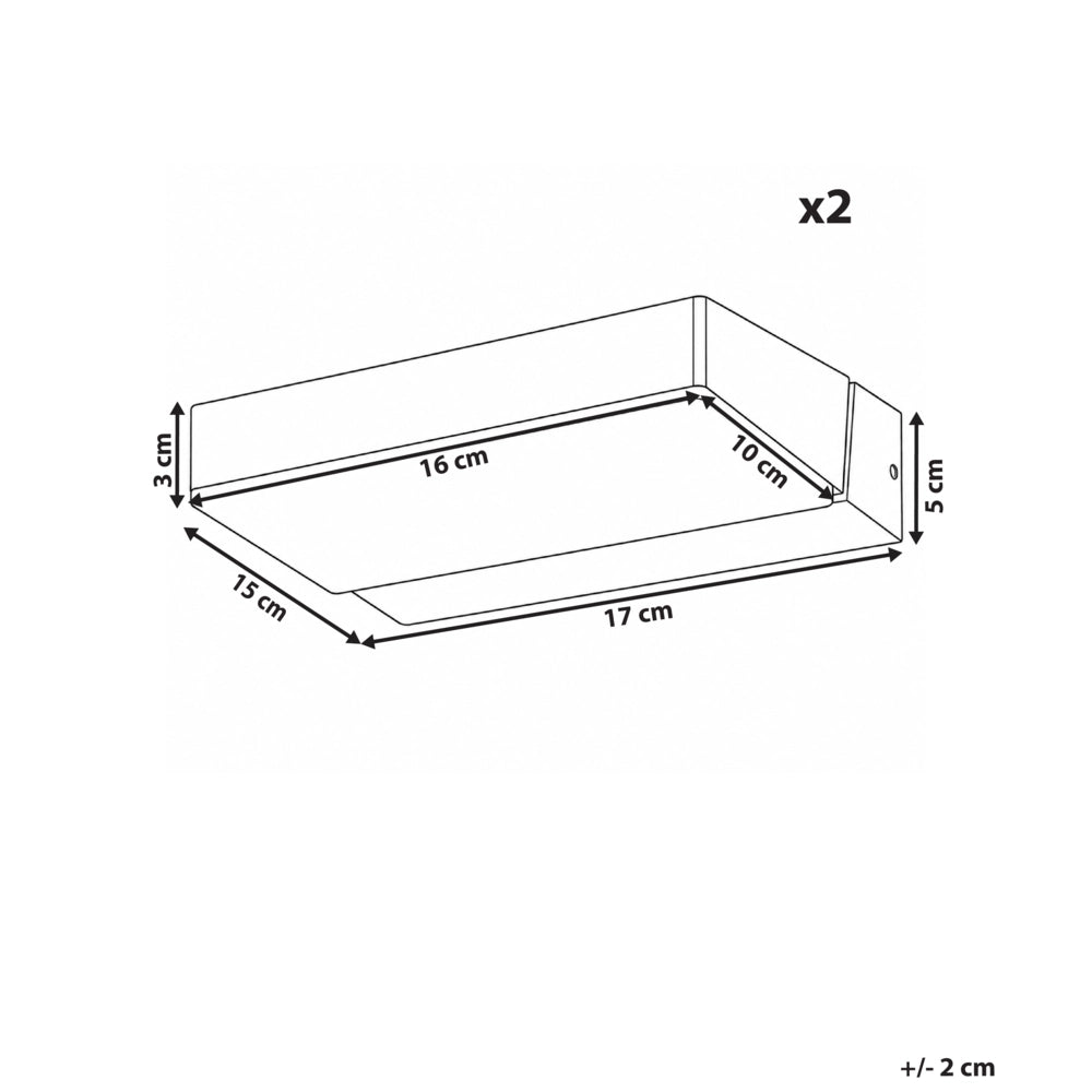 Set di 2 Lampade LED da Parete per Esterni in Alluminio Nero Design Moderno