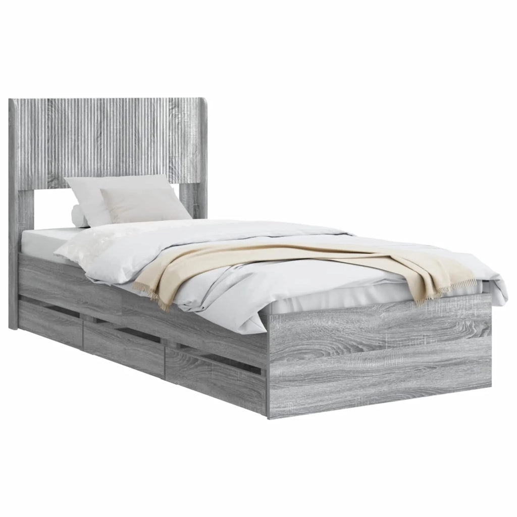 Struttura del letto con stoccaggio e testata Grigio Sonoma 3414352