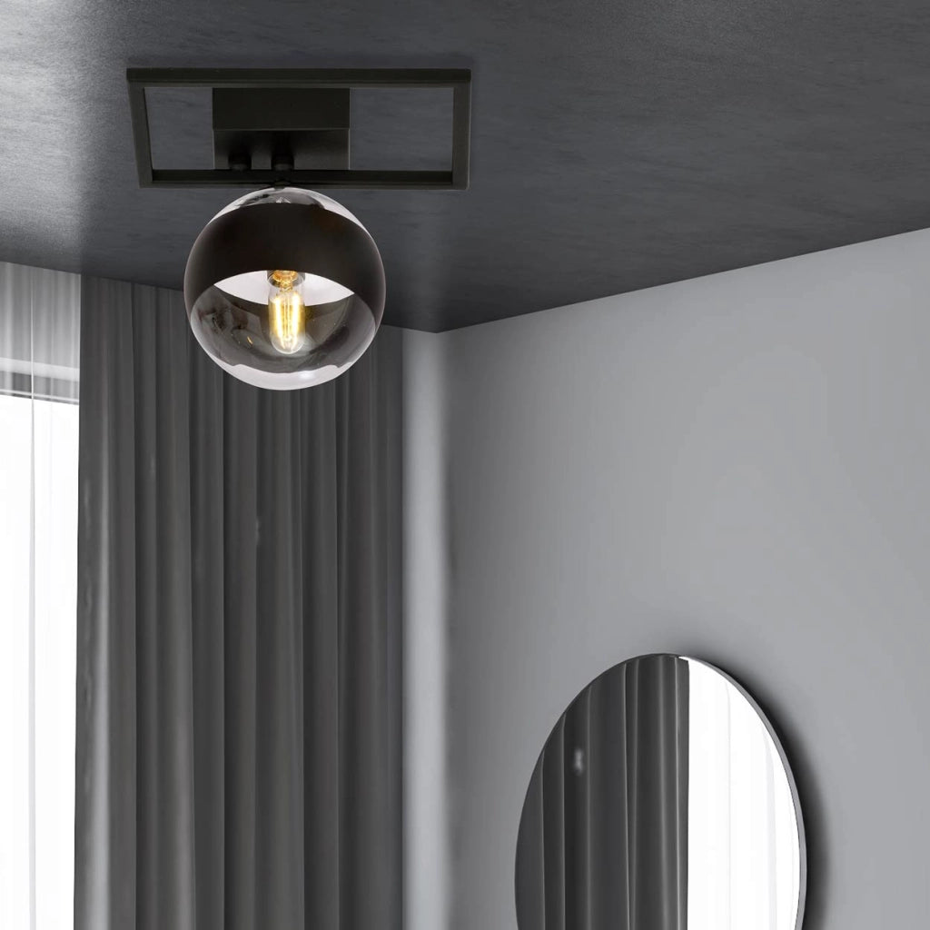 Plafoniera Emibig Imago 1 luce E14 metallo nero 21 cm