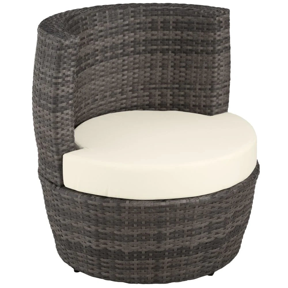 Mobile da giardino in rattan sintetico intrecciato in resina 2 posti grigio 2108085