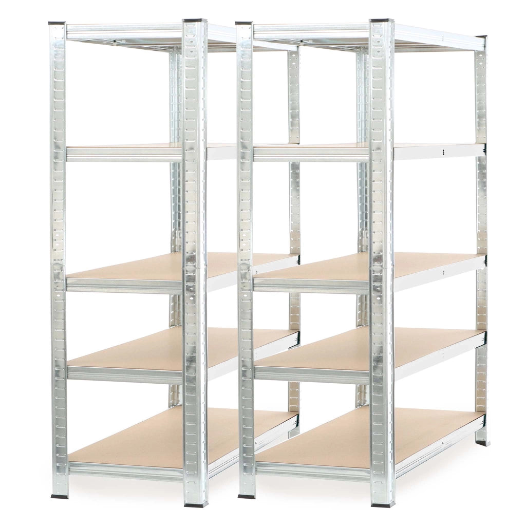 Set 2x scaffali a incastro per carichi pesanti 180x120x40cm Max 875kg l’uno Acciaio 5 ripiani