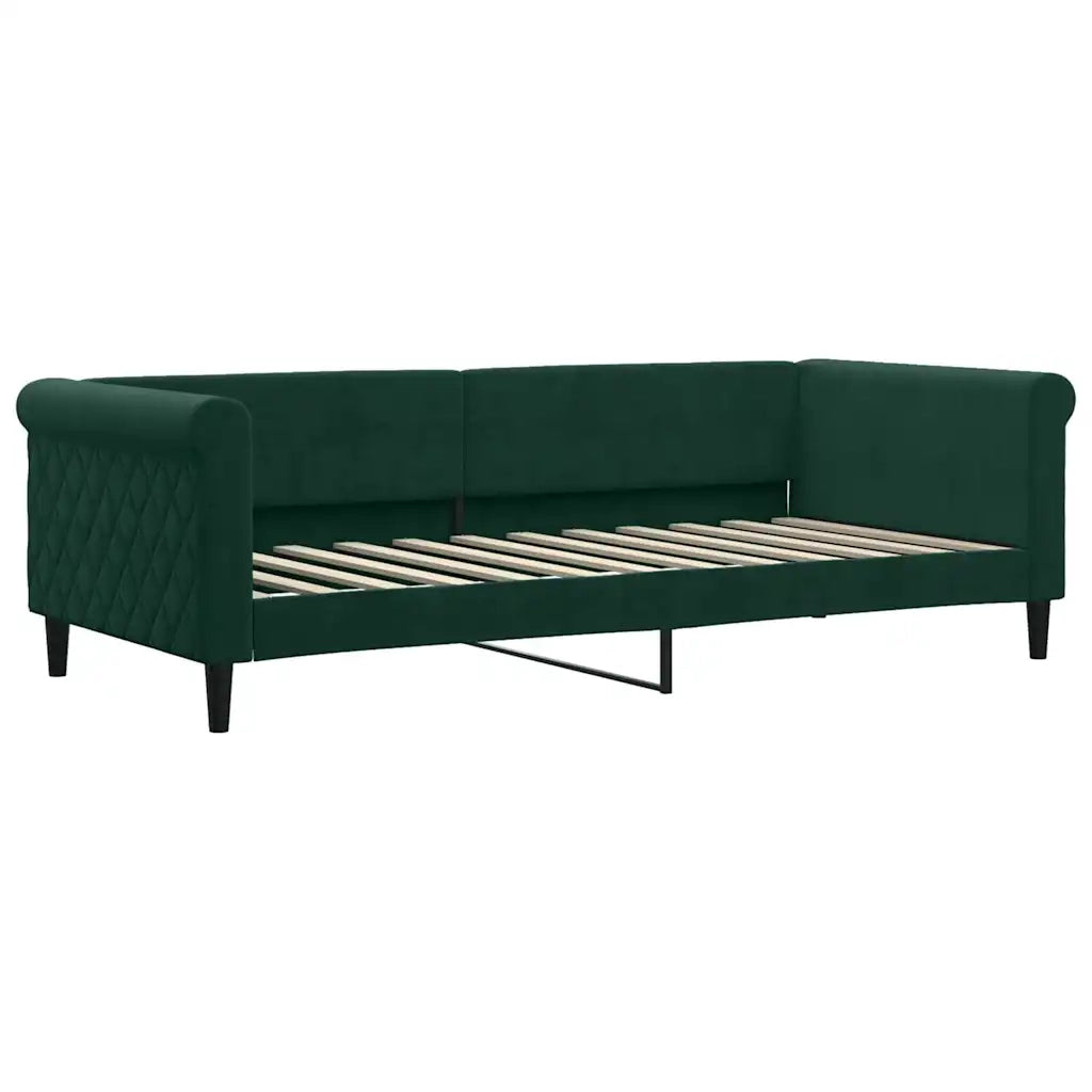 Divano Letto Estraibile Materassi Verde Scuro 90x200 Velluto 3197797