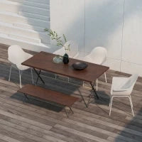 Set 4 Sedie in Plastica con Piedini Antiscivolo, 59x55x84 cm, Grigio