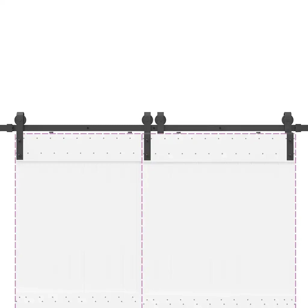 Kit di Binari per Porte Scorrevoli 400 cm Acciaio Nero CFW6036192