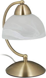 Lampada da tavolo vintage in vetro opalino e ottone 40 watt 13_0001463