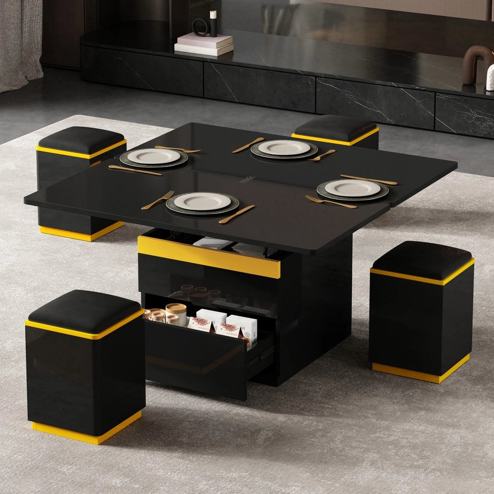 Tavolino da caff¨¨ moderno ¨C Minimal ¨C nero lucido 100x50x43