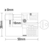 Lucchetto Rettangolare Baionetta in Acciaio Temperato con 3 Chiavi 50 mm Stanley